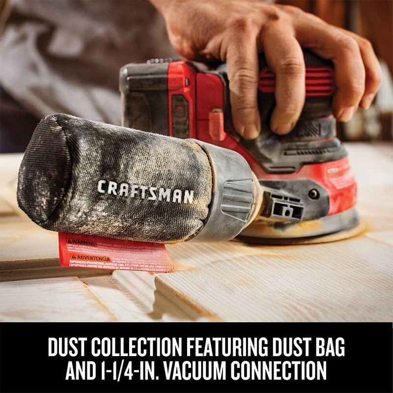 V20 Cordless Random Orbit Sander 12000 OPM Tool Only Dust Collection System New