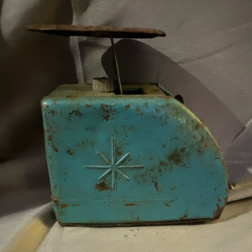 Antique Working Postal Scale Blue Metal