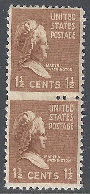U.S., 1943, Scott #805 Error Pair with 3 Perfs Between, Mint, Never Hinged
