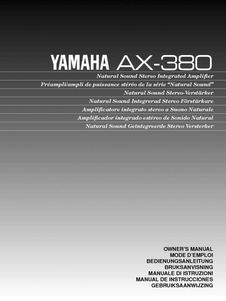 Yamaha AX-380 Amplifier Owners Manual