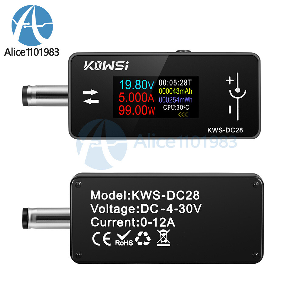 DC5.5*2.5 Interface Current Voltage Power Meter Tester Digital LCD Display Meter