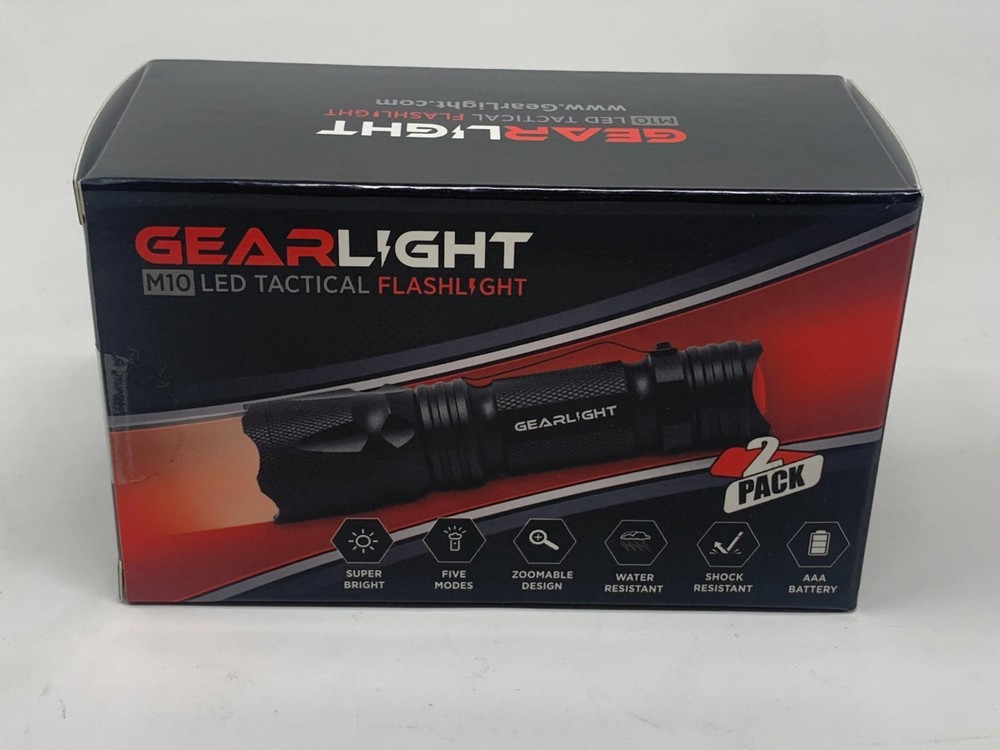 GearLight M10 LED Tactical Flashlight [2 PACK]