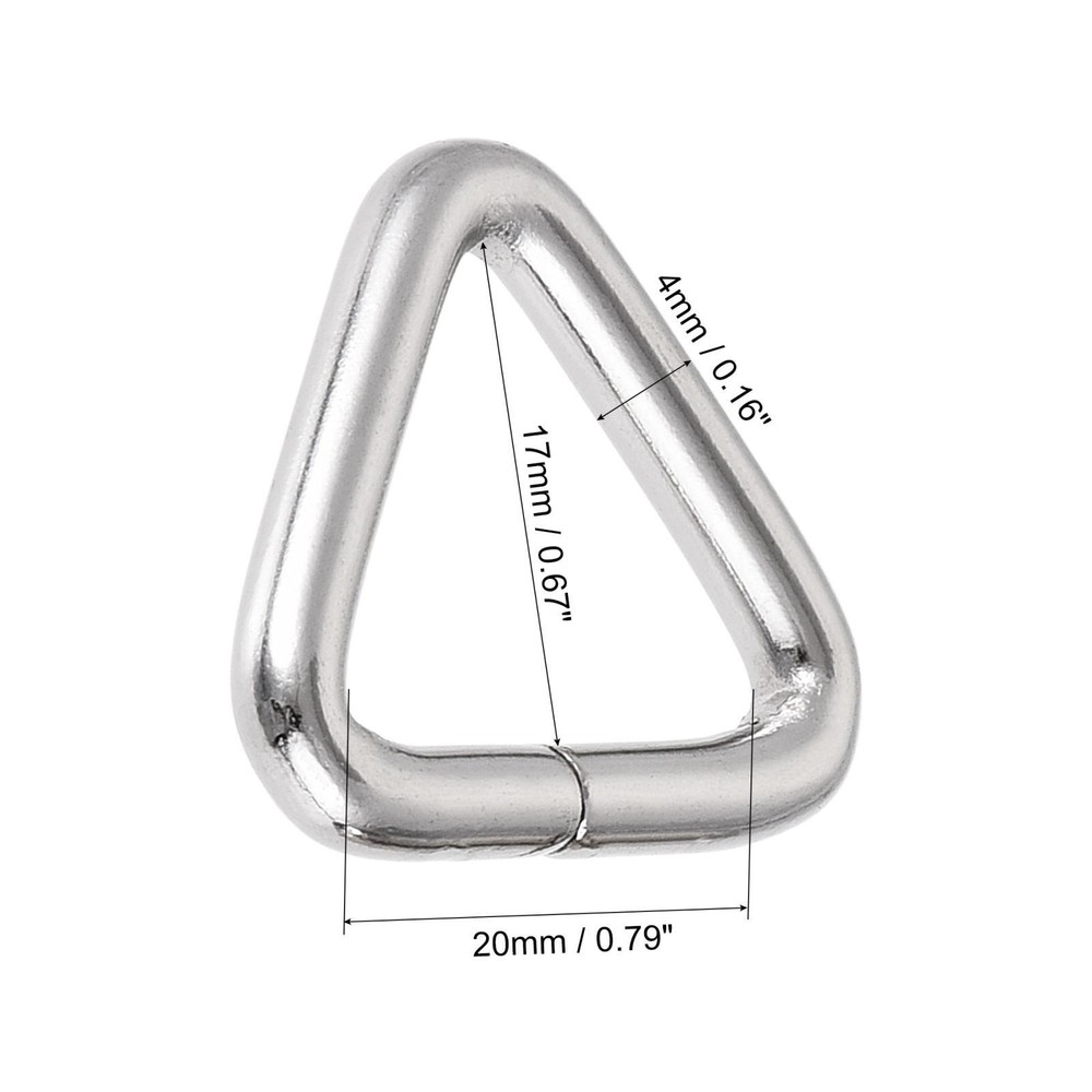 Triangle Ring Buckle, 0.79"(20mm) Inner Width for Hardware Strap Craft DIY 10pcs