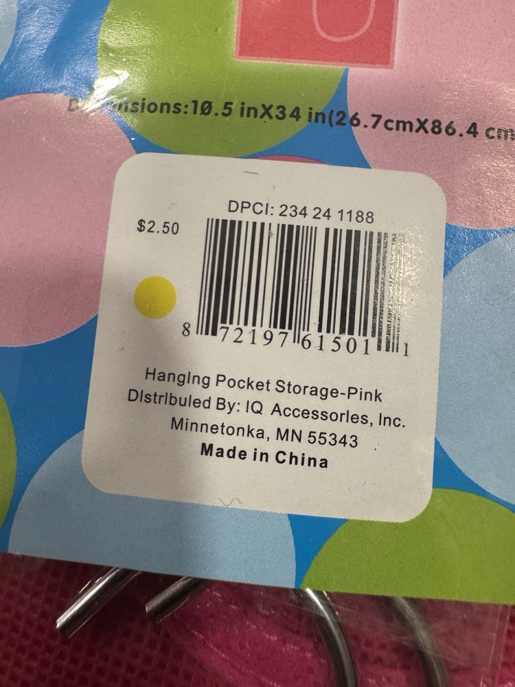 Pink Hanging Pocket Storeage