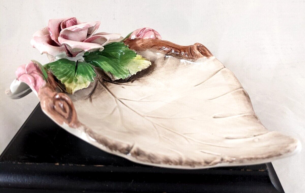 Vintage Capodimonte Floral Dish