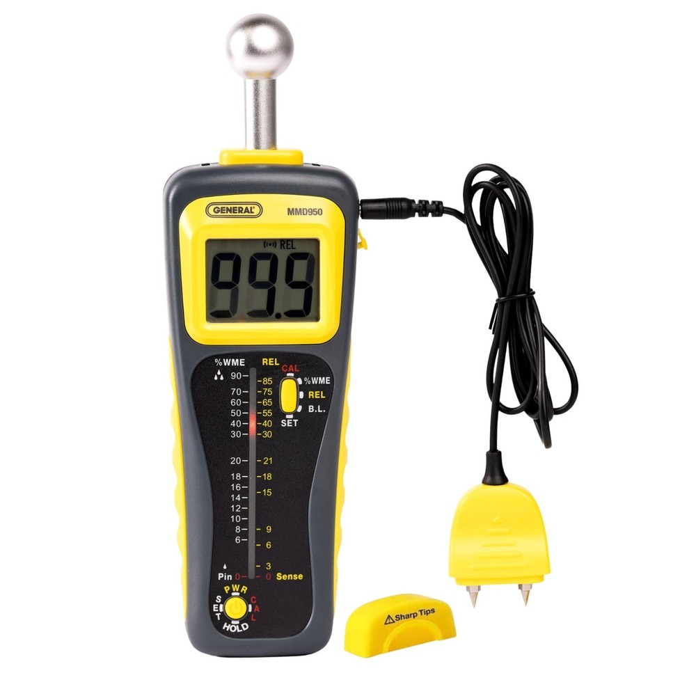 General Tools Moisture Meter MMD950 - Humidity Sensor - Pin Type / Pinless Devic
