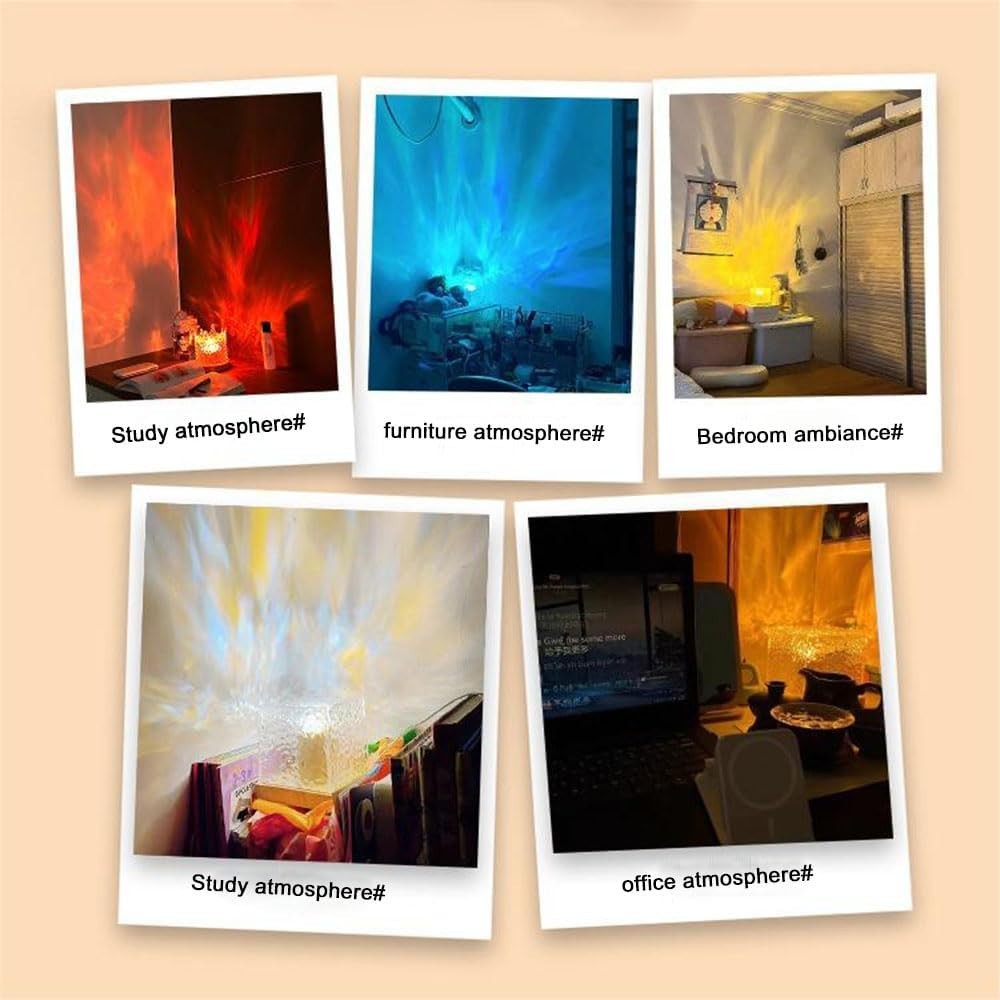 USB Ocean Wave Projector Lamp Aurora 16 Colors LED Night Light Bedroom Remote