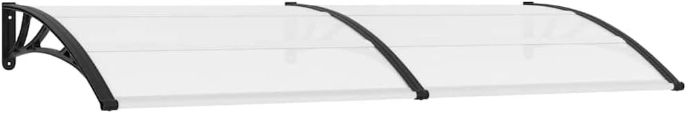 Door Canopy Black PC Large Durable Door Canopy Rectangular