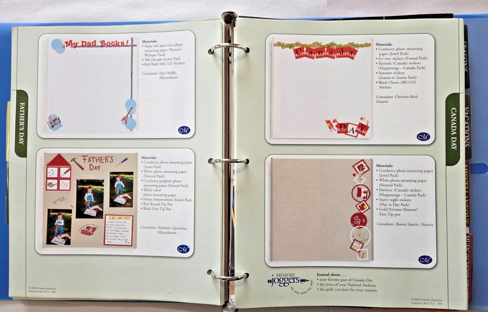 Creative Memories CM BLUE PAGE PATTERNS ORGANIZER BINDER FILLED OVER 200 PAGES