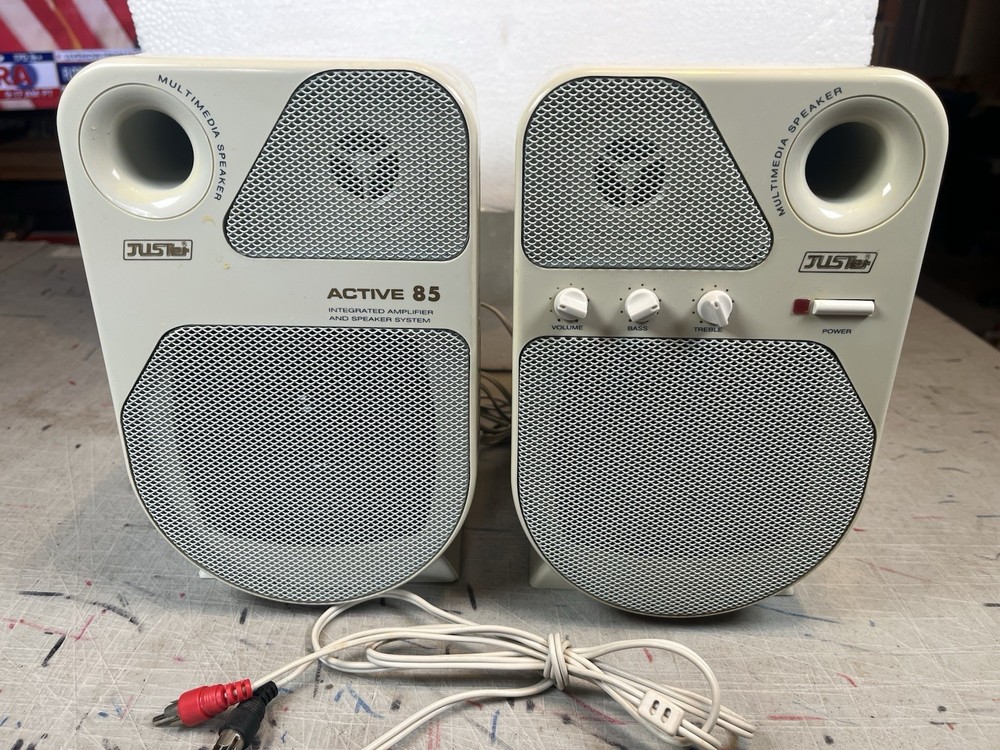 Vintage Juster Active 85 Multimedia Speaker System Integrated Amplifier Tested
