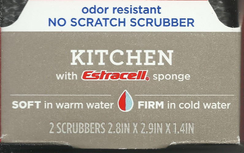 2 pack KITCHEN Brillo Scrub Max Scrubber Sponge No Scratch w/ Estracell Armilay