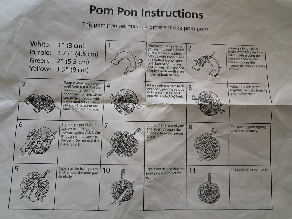 Pom Pom Making Tool Set, 4Different Sizes Pompom Maker