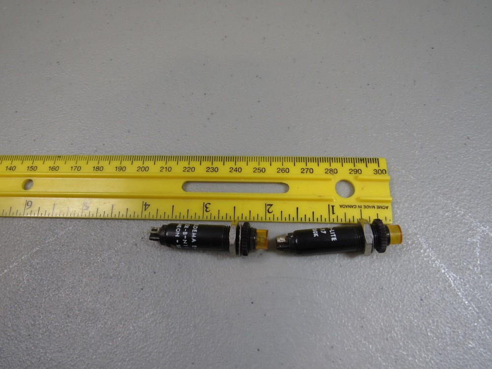 Qty. 2 Eldema E-Lite ER-B-N 117 Amber Panel Light Indicator Lamps