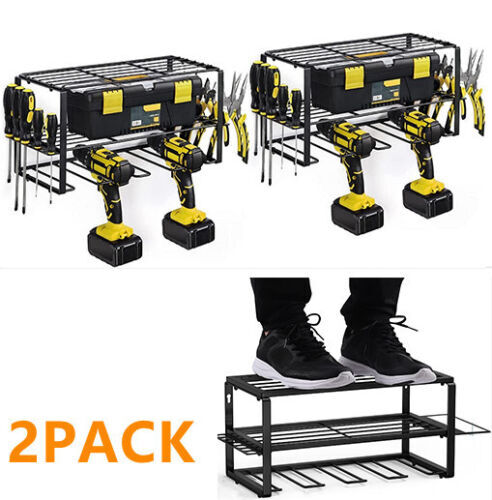 2 Pack Power Tool Organizer Heavy Duty Wall Drill Holder for Garage Tool Storage
