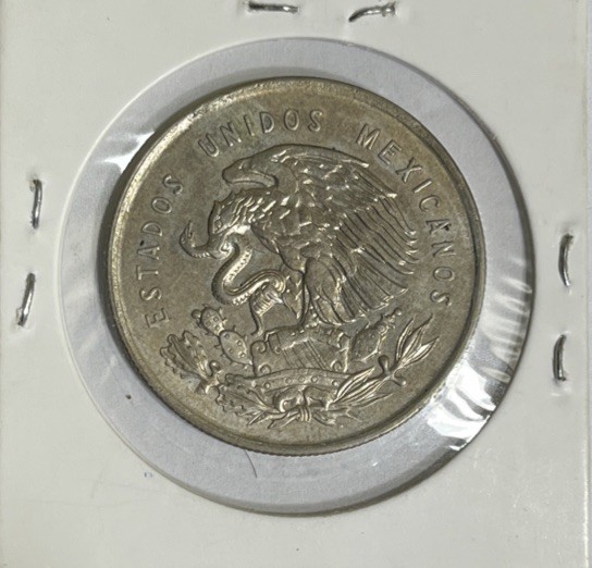 1950 MEXICO 1 PESO JOSE MARIA MORELOS SILVER