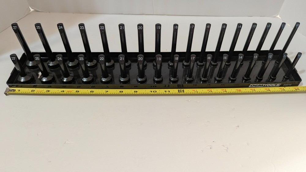U.S. General OEM Peg Type Metric Socket Tray 3 Pc Black Tool Organization Garage