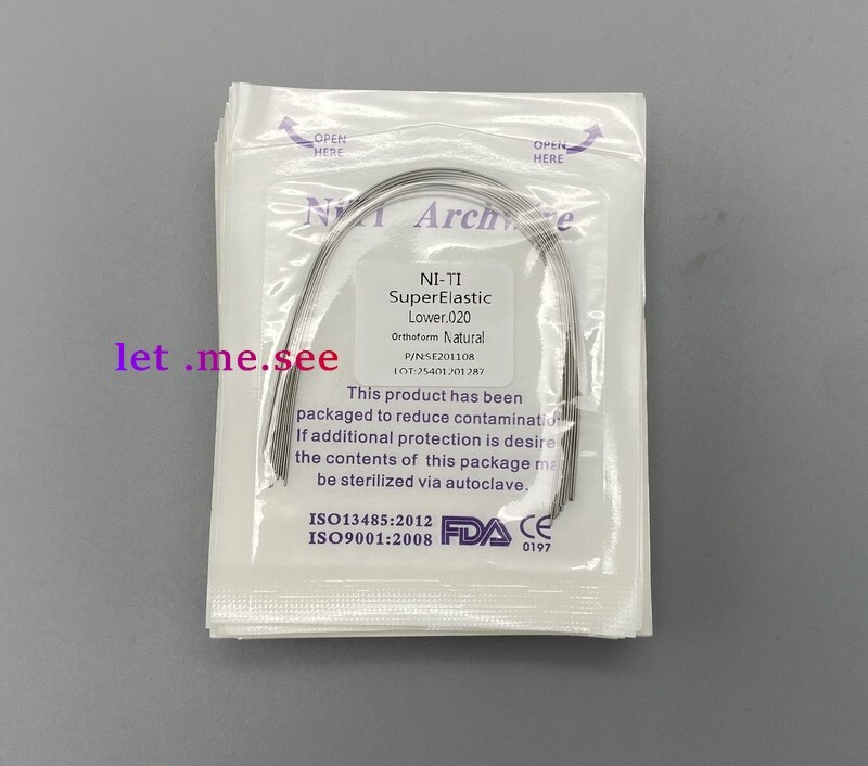 Dental Orthodontic Super elastic Ni-Ti Arch wire Round Rectangular Natural Form
