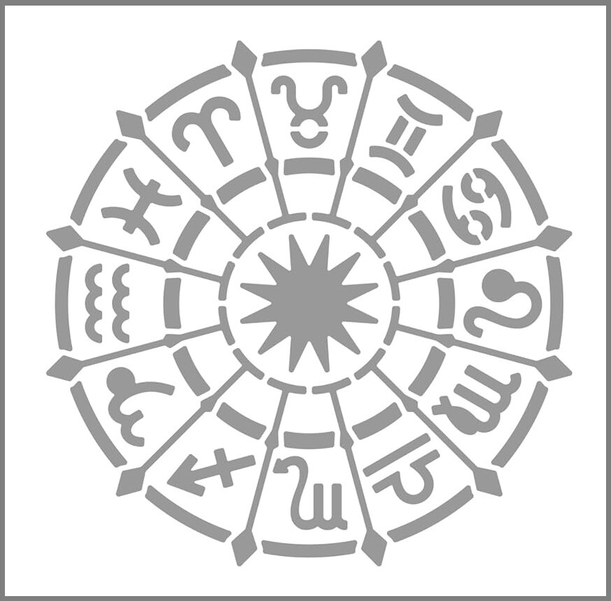 6"x6" Clear Plastic Stencil - Zodiac (SD320)