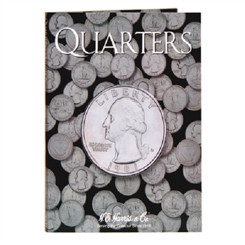 H.E. Harris Tri-Fold Push In Coin Folder #2692 Quarters Blank No Dates