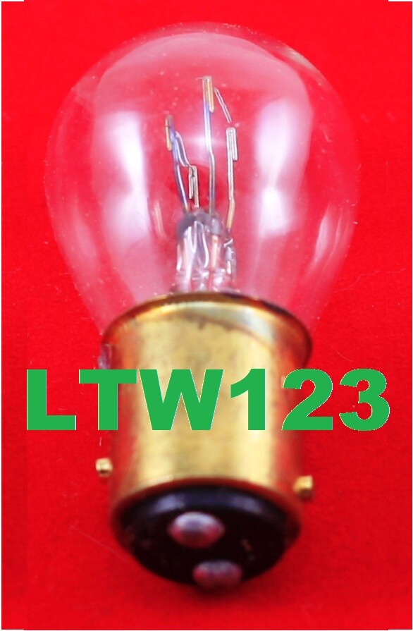 (2 Pieces) Bulb 1154 Clear 6Volt. Dual contact tail/stop or brake light.