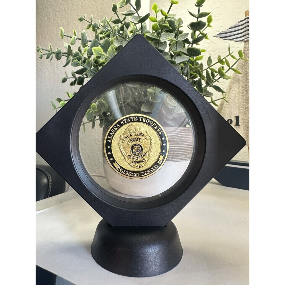 ALASKA STATE TROOPERS Challenge Coin With Display Case