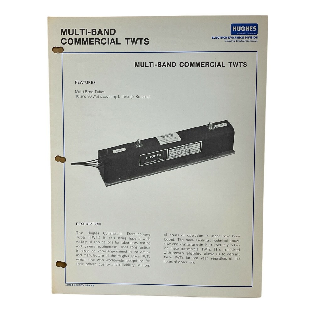 HUGHES MULTI-BAND COMMERCIAL TWT TECHNICAL DATA SHEET