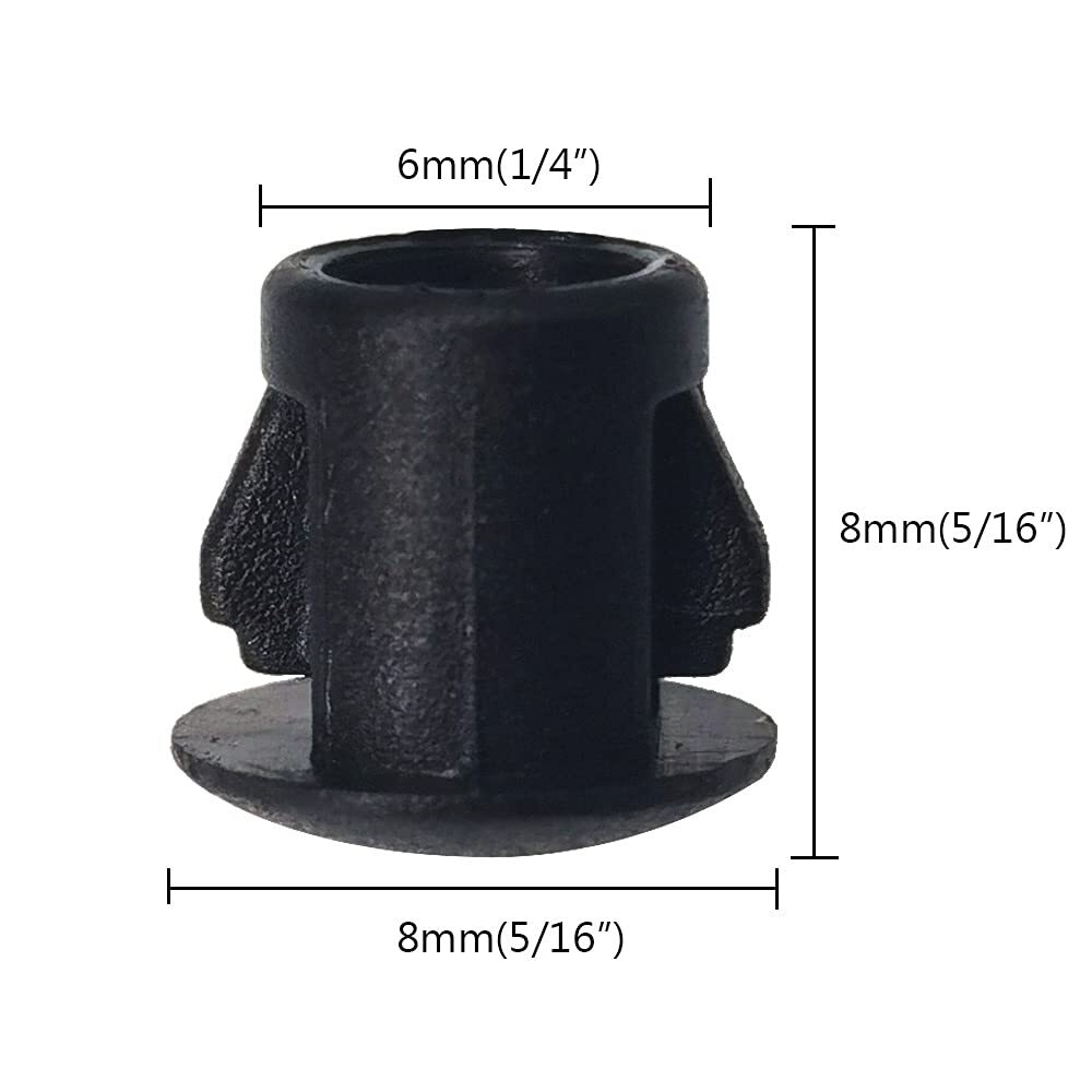 100 Pcs 1/4 Inch Plastic Hole Plugs Flush Type Hole Plug Snap In End Cap