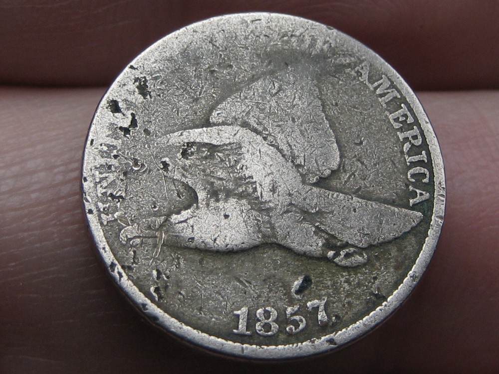 1857 Flying Eagle Penny One Cent- Good/VG Details