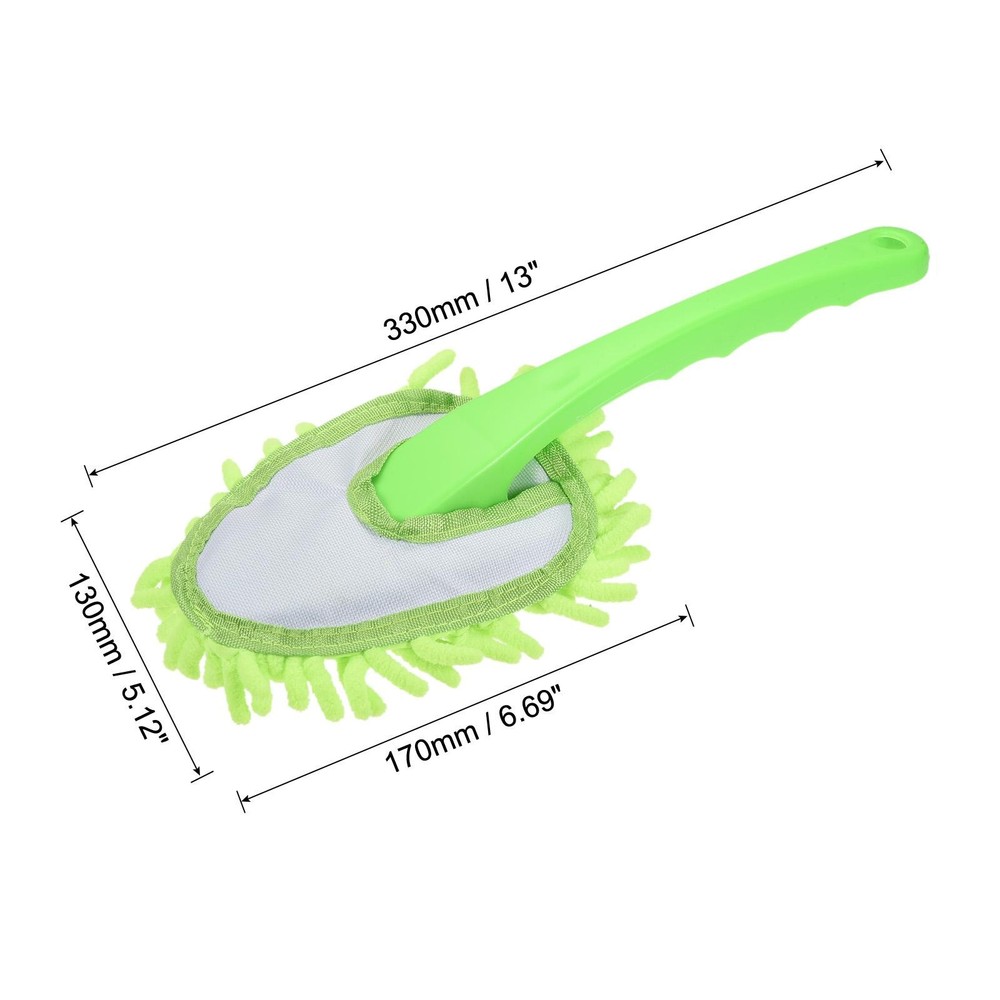 Microfiber Chenille Dust Washable Cleaning Brush, Green, 2pcs