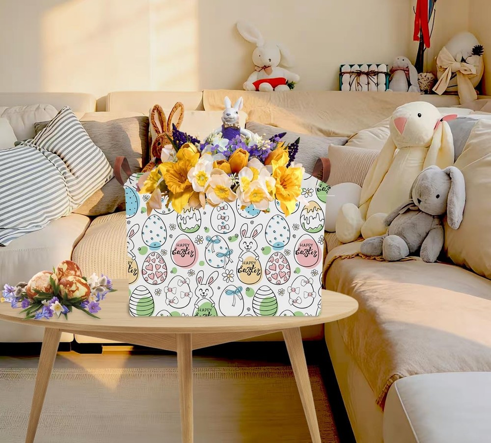 NTAOHAMPER Rectangular Storage Baskets，Gift Basket,Book Box,Room Decor(Happy ...