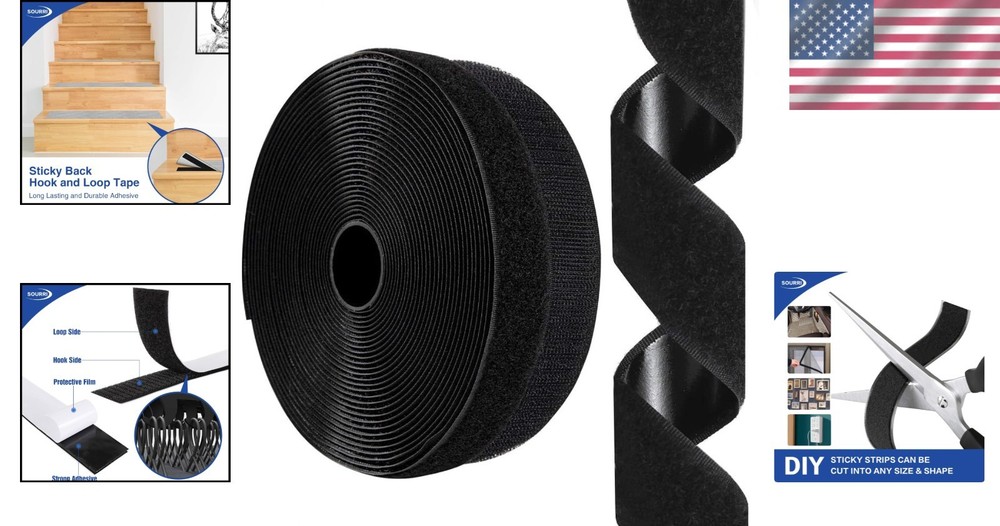 Versatile 26ft Hook and Loop Tape - Heavy-Duty Nylon, Easy Install Solution