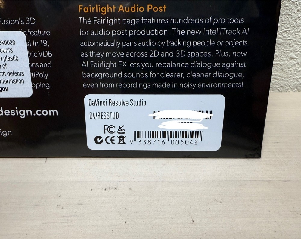 (New - Sealed) DaVinci Resolve Studio -Version 19