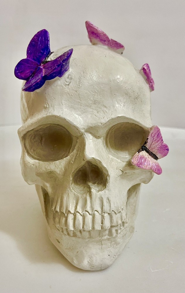 Sugar Skull Butterflies Decor 6.5”x4”