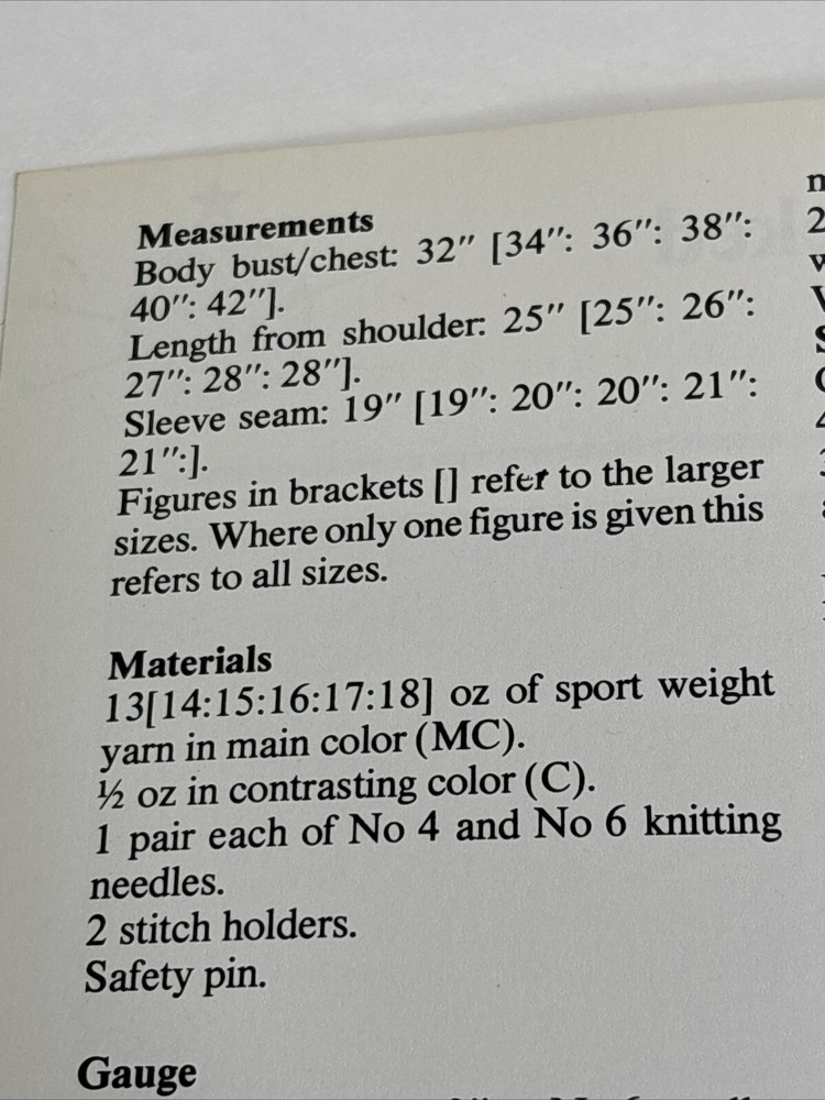 V Necked His & Hers Sweaters Knitting Pattern Card