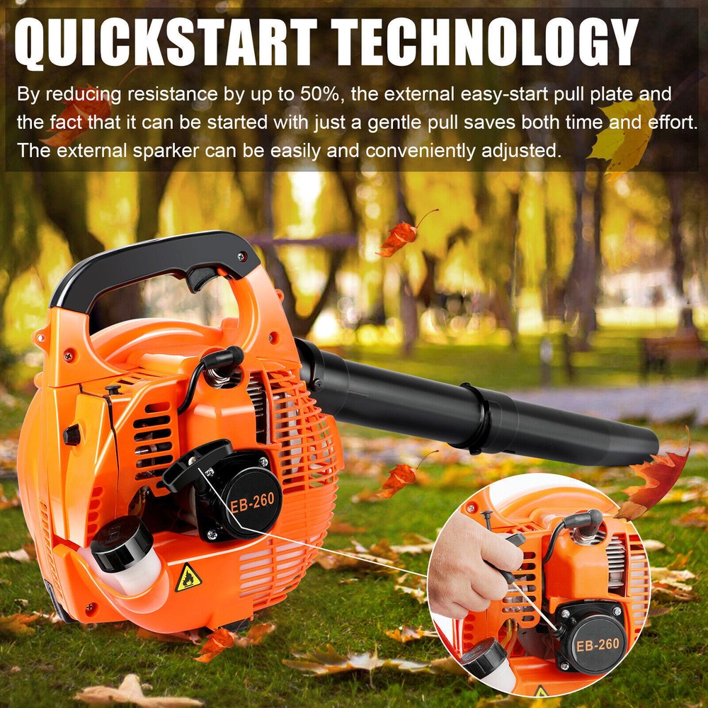 26CC Gas Leaf Blower Vacuum Cordless 2-Stroke Engine Handheld Tool Lightweight