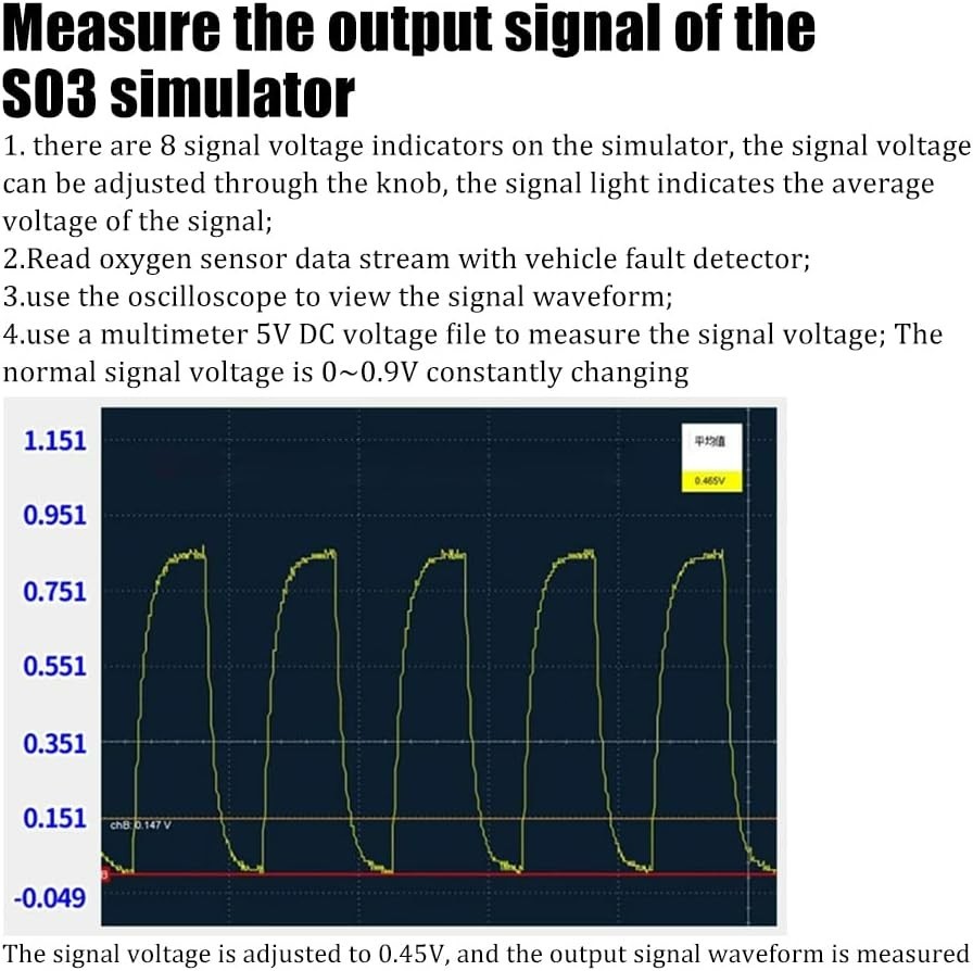 S03 Portable 4-Wire Oxygen Sensor Signal Simulator 0.2-0.8V Adjustable Voltage