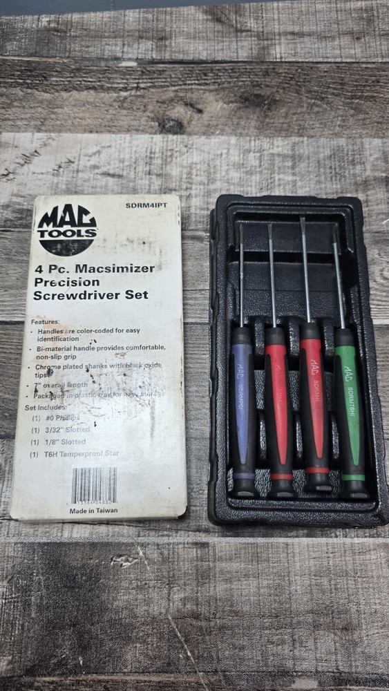 NEW MAC Tools Screwdriver Set Phillips Flat Slotted TORX Mini Precision Tip Lot