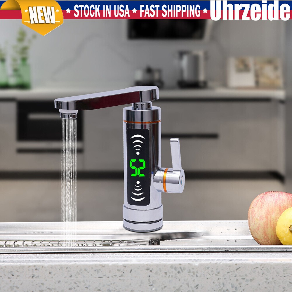 3000W Electric Hot Water Heater Faucet Tankless Instant Kitchen Bathroom Tap