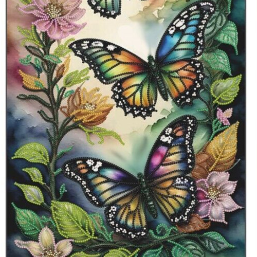 Bead embroidery kit Needlework DIY Beadwork Magic butterflies Beading stitching