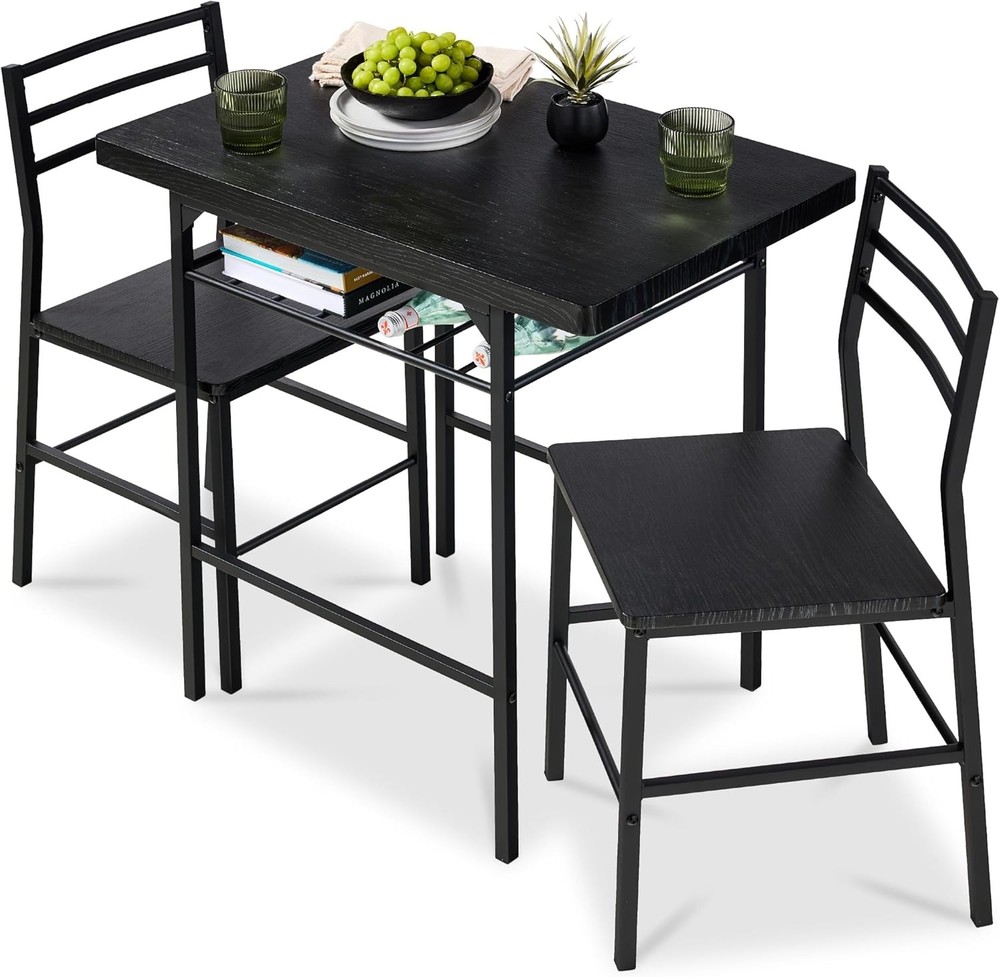 3-Piece Modern Dining Set Space Saving Dinette Kitchen Dining Room Small Space