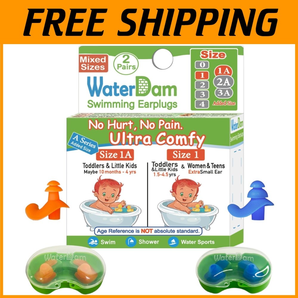 Mixed Sizes Waterproof Earplugs - Comfortable & Safe Design