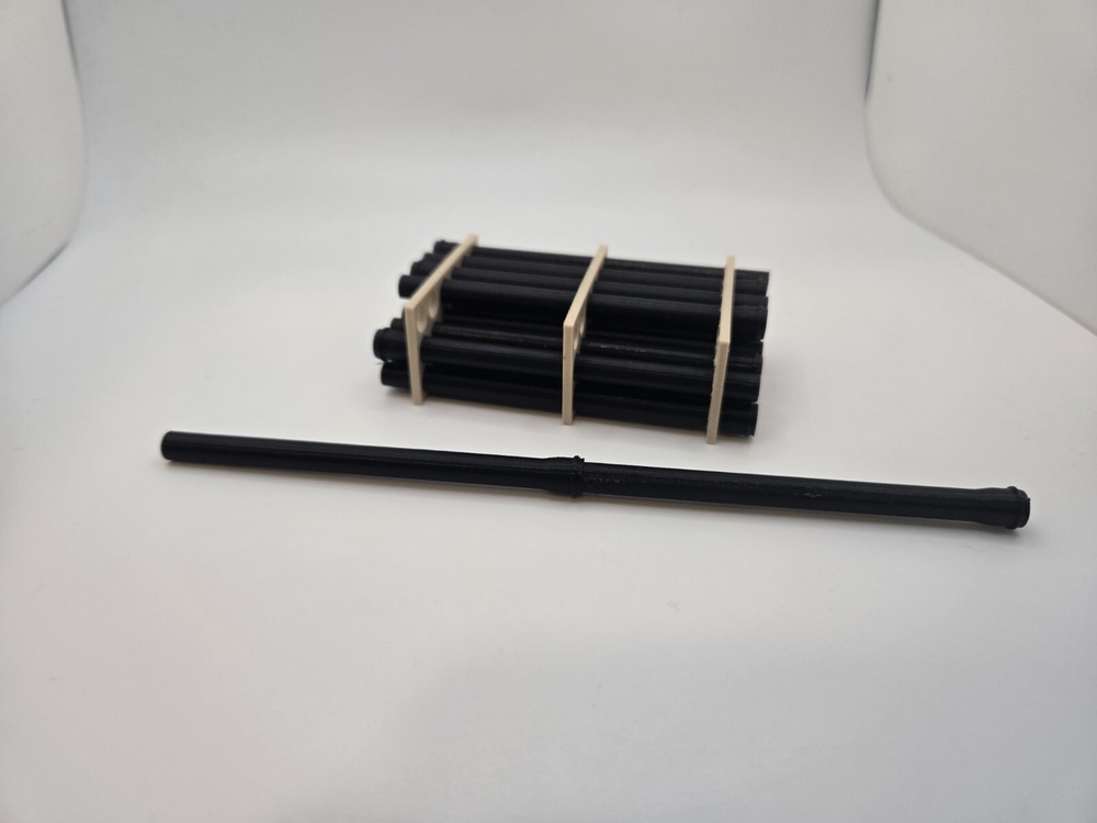 1/50 Scale 12" Black Pipe Trailer Load/Diorama Accessory