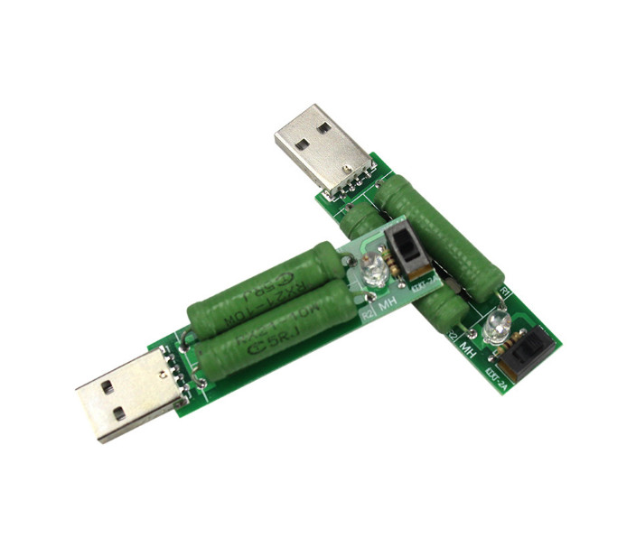 USB Discharge Load Resistor Digital Current Voltage Tester 2A/1A With Switch