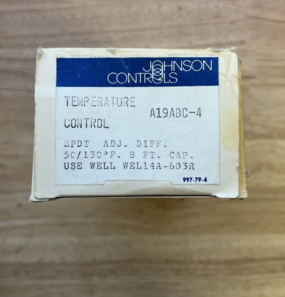 NEW JOHNSON CONTROLS A19ABC-4 TEMPERATURE CONTROL