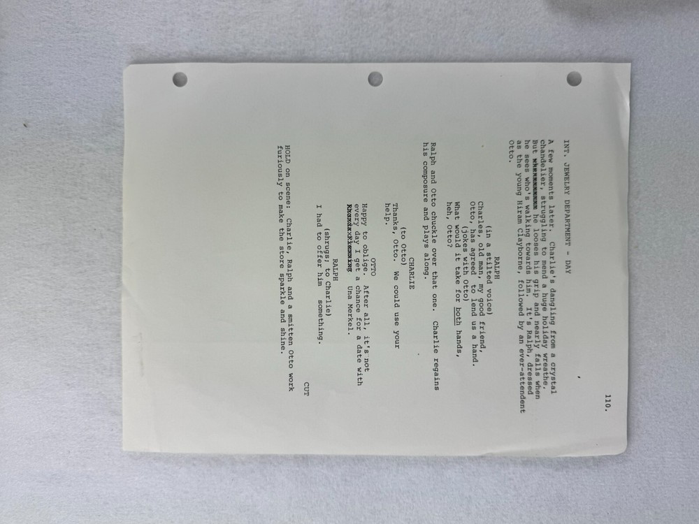 Original Screenplay Pages "Discount" - Typed Script with Handwritten Notes RARE