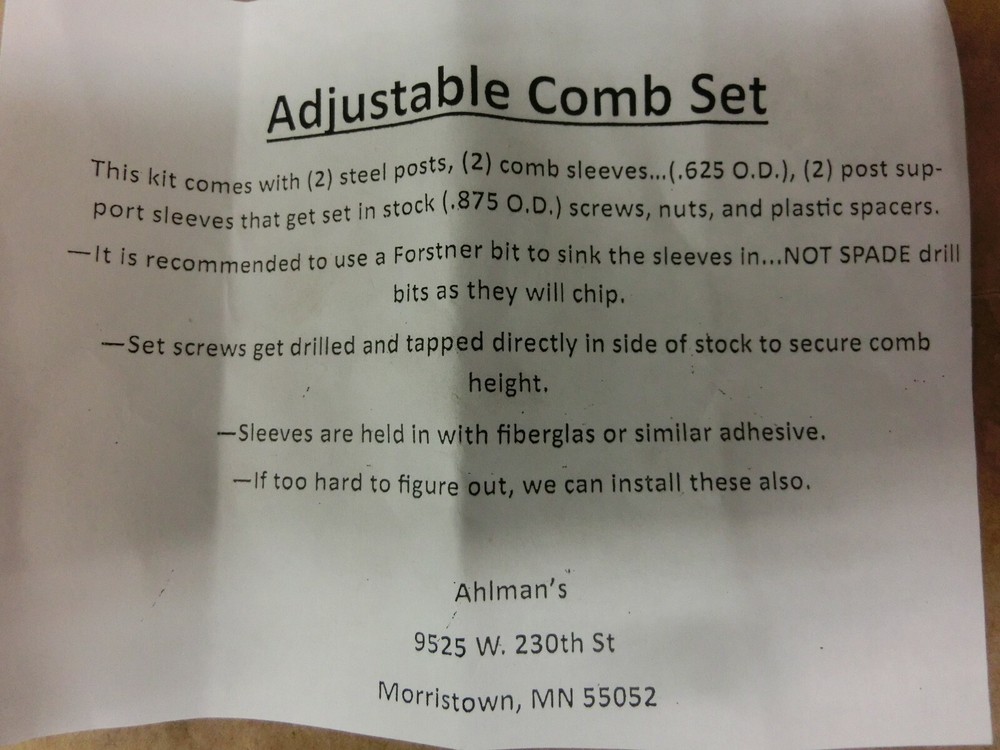 Adjustable Comb Hardware