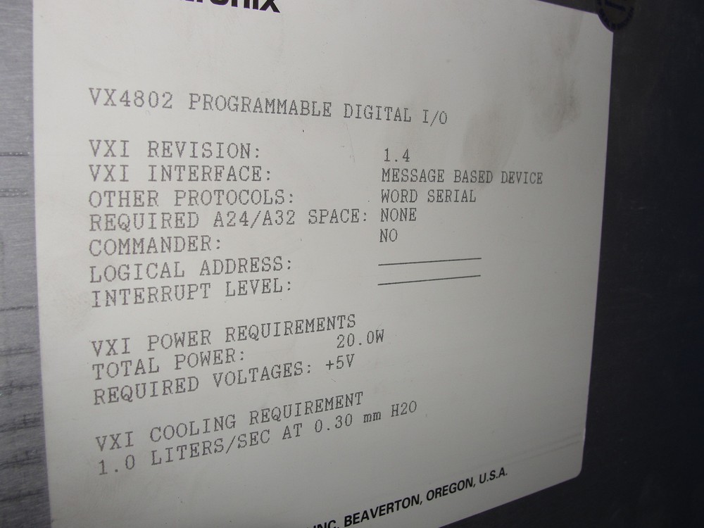 Tektronix VX4802 Programmable Digital I/O Module