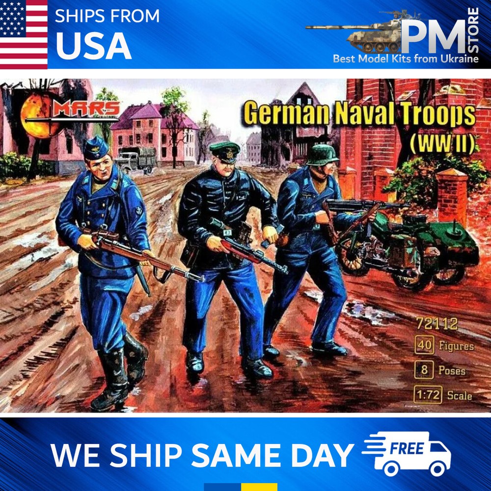 Mars Figures 72112 German Naval Troops (WWII), plastic model kit 1/72 scale