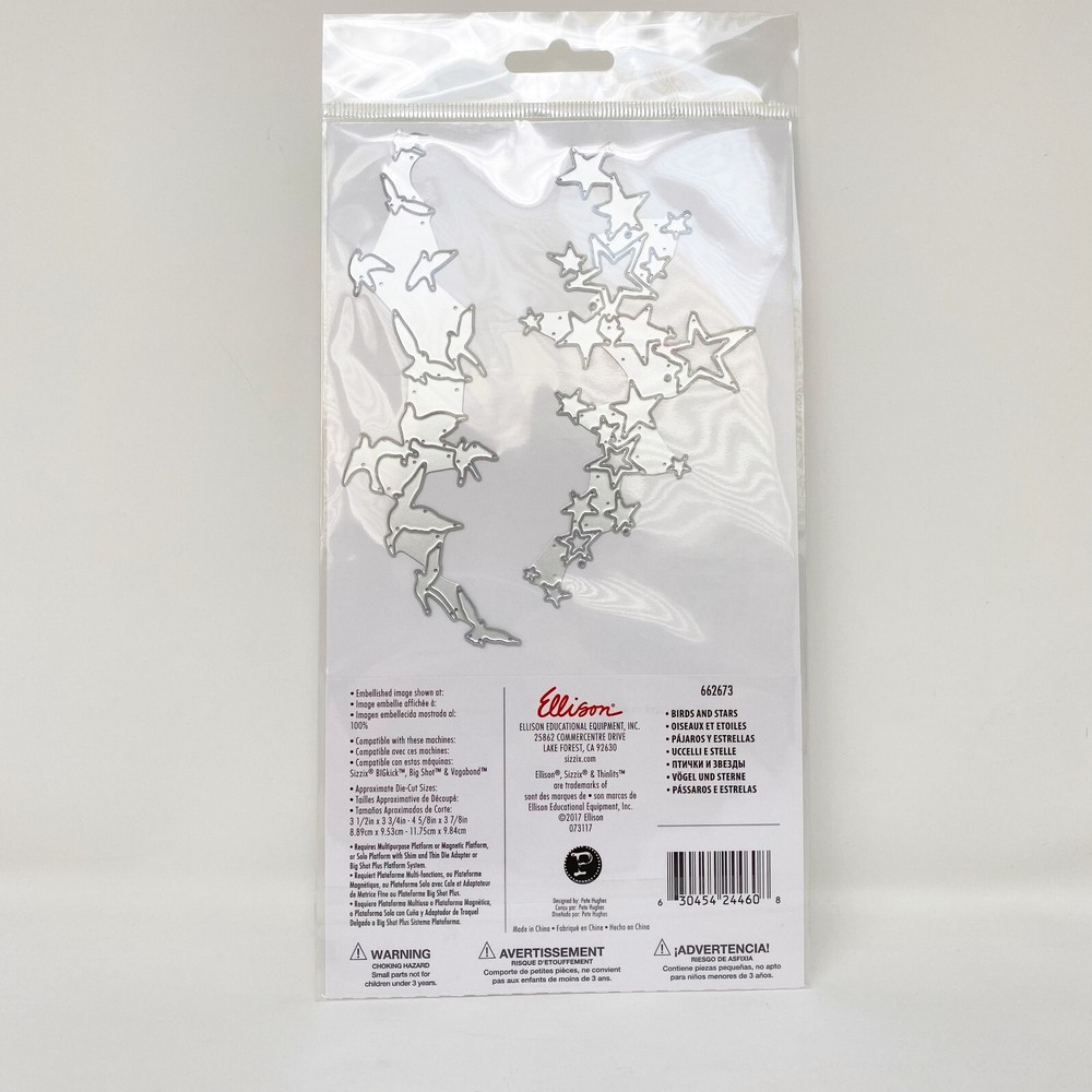 Sizzix Thinlits Birds Stars Pete Hughes Cutting Dies 662673 NEW