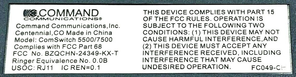 ComSwitch 5500 3 Port Device Line Sharing, Command Communications